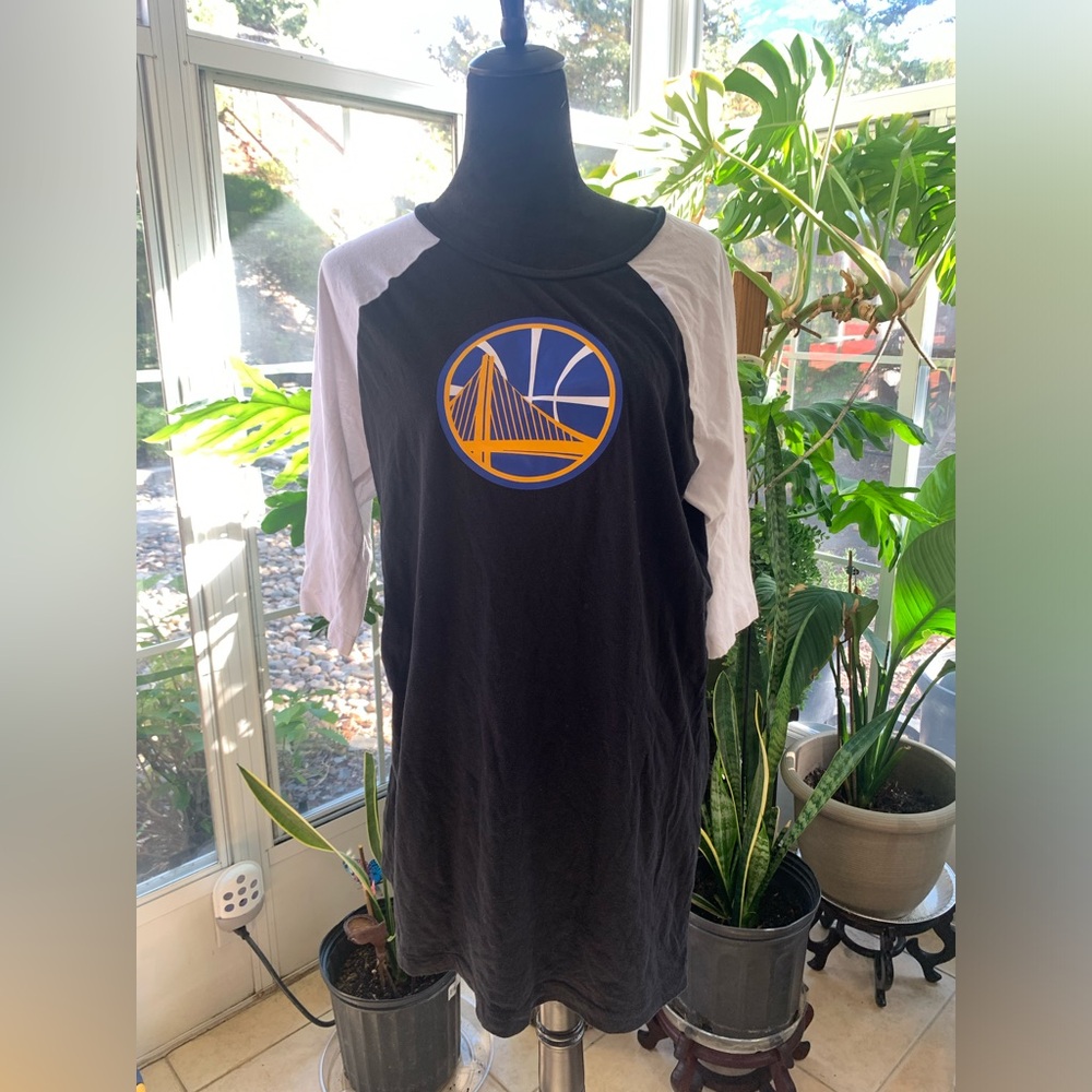 Mitchell and Ness NBA Golden State warriors raglan 3/4 sleeve shirt/dress